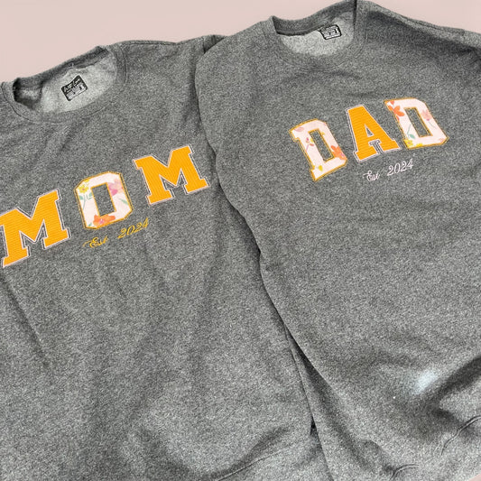 Paquete Sudadera MOM y DAD con Cuello Redondo