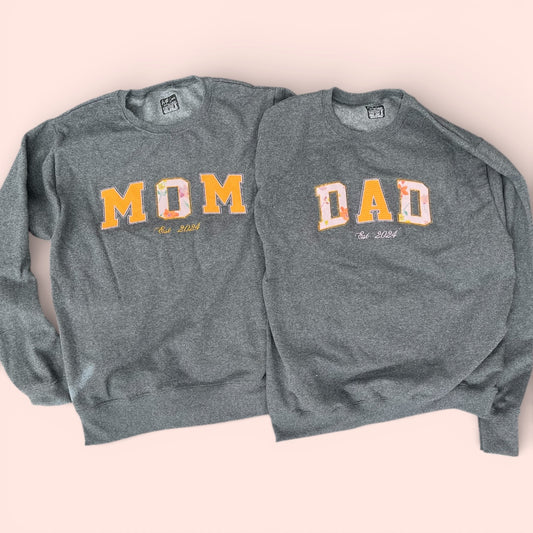 Paquete Sudadera MOM y DAD con Cuello Redondo