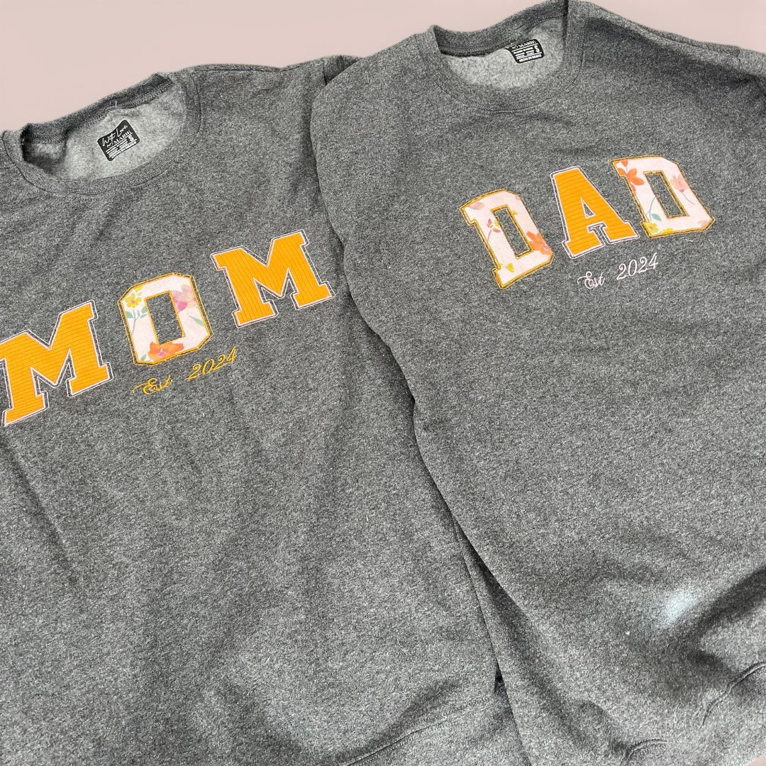 Paquete Sudadera MOM y DAD con Cuello Redondo
